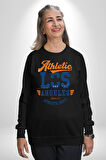Atletic Los Angeles Erkek Kadın Unisex Dijital Baskılı Siyah Sweatshirt