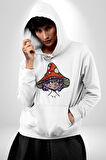 Kırmızı Mantar Kız Erkek Kadın Beyaz Dijital Baskılı Kapüşonlu Sweatshirt Hoodie