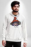 Kırmızı Mantar Kız Erkek Kadın Beyaz Dijital Baskılı Kapüşonlu Sweatshirt Hoodie