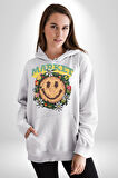 Gülen Market Ağaç Çiçek Mantar Erkek Kadın Beyaz Dijital Baskılı Kapüşonlu Sweatshirt Hoodie