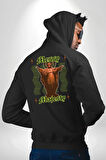 Dağınık Majestileri Hıristiyan Sokak Stili  Erkek Kadın Siyah Ön Sırt Baskılı Kapüşonlu Sweatshirt Hoodie