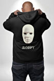 Boyanabilir Maskı Sokak Stili Erkek Kadın Siyah Ön Sırt Baskılı Kapüşonlu Sweatshirt Hoodie