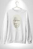 Boyanabilir Maskı Sokak Stili Erkek Kadın Unisex Dijital Baskılı Beyaz Sweatshirt