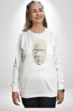 Boyanabilir Maskı Sokak Stili Erkek Kadın Unisex Dijital Baskılı Beyaz Sweatshirt