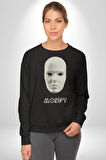 Boyanabilir Maskı Sokak Stili Erkek Kadın Unisex Dijital Baskılı Siyah Sweatshirt