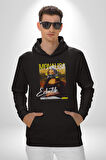 Monalisa Elektrik Özel Yapay Zeka Tasarımı  Erkek Kadın Siyah Dijital Baskılı Kapüşonlu Sweatshirt Hoodie