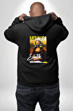 Monalisa Elektrik Özel Yapay Zeka Tasarımı  Erkek Kadın Siyah Ön Sırt Baskılı Kapüşonlu Sweatshirt Hoodie