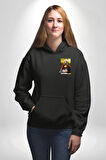 Monalisa Elektrik Özel Yapay Zeka Tasarımı  Erkek Kadın Siyah Ön Sırt Baskılı Kapüşonlu Sweatshirt Hoodie