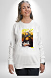 Monalisa Elektrik Özel Yapay Zeka Tasarımı  Erkek Kadın Unisex Dijital Baskılı Beyaz Sweatshirt
