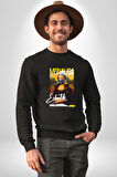 Monalisa Elektrik Özel Yapay Zeka Tasarımı  Erkek Kadın Unisex Dijital Baskılı Siyah Sweatshirt