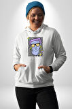 Sadece Piskoloji Erkek Kadın Beyaz Dijital Baskılı Kapüşonlu Sweatshirt Hoodie