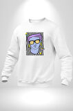 Sadece Piskoloji Erkek Kadın Unisex Dijital Baskılı Beyaz Sweatshirt