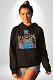 GTA Vice City Retro Tasarım Poster Erkek Kadın Siyah Dijital Baskılı Kapüşonlu Sweatshirt Hoodie