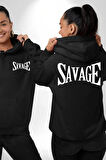 Embrace the Journey Tasarım Erkek Kadın Siyah Ön Sırt Baskılı Kapüşonlu Sweatshirt Hoodie