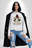 Gözlüklü Kedi Çift Tasarım Erkek Kadın Unisex Dijital Baskılı Beyaz Sweatshirt