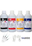 Tecprint HP Gt5820-Gt52 1 Litre Muadil Mürekkep CMYK Seti +Enjektör+Eldiven