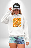 Kucaklaşan Kediler Tasarım Erkek Kadın Beyaz Dijital Baskılı Kapüşonlu Sweatshirt Hoodie
