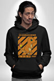 Kucaklaşan Kediler Tasarım Erkek Kadın Siyah Dijital Baskılı Kapüşonlu Sweatshirt Hoodie