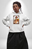 One Piece Anime Portgas D. Ace Erkek Kadın Beyaz Dijital Baskılı Kapüşonlu Sweatshirt Hoodie