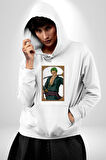One Piece Anime Roronoa Zoro Erkek Kadın Beyaz Dijital Baskılı Kapüşonlu Sweatshirt Hoodie