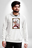 One Piece Anime Tentionmaru Erkek Kadın Beyaz Dijital Baskılı Kapüşonlu Sweatshirt Hoodie