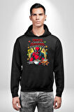 Pokemon  Charmander Retro Poster Erkek Kadın Siyah Dijital Baskılı Kapüşonlu Sweatshirt Hoodie