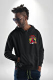 Pokemon  Charmander Retro Poster Erkek Kadın Siyah Ön Sırt Baskılı Kapüşonlu Sweatshirt Hoodie