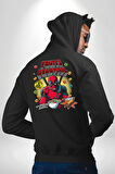 Pokemon  Charmander Retro Poster Erkek Kadın Siyah Ön Sırt Baskılı Kapüşonlu Sweatshirt Hoodie