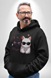 Deadpool Kahvaltı Tasarım Erkek Kadın Siyah Dijital Baskılı Kapüşonlu Sweatshirt Hoodie