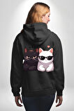 Deadpool Kahvaltı Tasarım Erkek Kadın Siyah Ön Sırt Baskılı Kapüşonlu Sweatshirt Hoodie