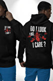 Deadpool Eğlenceli Poster Erkek Kadın Siyah Ön Sırt Baskılı Kapüşonlu Sweatshirt Hoodie