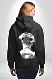 Dopamine Sanat Tasarımı Erkek Kadın Siyah Ön Sırt Baskılı Kapüşonlu Sweatshirt Hoodie