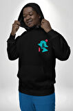 Luffy Korsan Gemisi Erkek Kadın Siyah Ön Sırt Baskılı Kapüşonlu Sweatshirt Hoodie