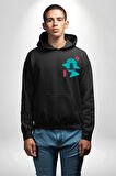 Luffy Korsan Gemisi Erkek Kadın Siyah Ön Sırt Baskılı Kapüşonlu Sweatshirt Hoodie