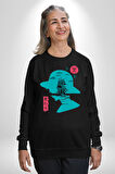 Luffy Korsan Gemisi Erkek Kadın Unisex Dijital Baskılı Siyah Sweatshirt