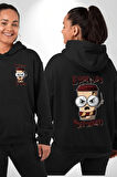Espresso Patronum Kahve Temalı Tasarım Erkek Kadın Siyah Ön Sırt Baskılı Kapüşonlu Sweatshirt Hoodie