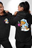 Espresso Patronum Kahve Temalı Tasarım Erkek Kadın Siyah Ön Sırt Baskılı Kapüşonlu Sweatshirt Hoodie