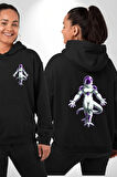 Dragon Ball Frieza Anime  Erkek Kadın Siyah Ön Sırt Baskılı Kapüşonlu Sweatshirt Hoodie