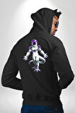 Dragon Ball Frieza Anime  Erkek Kadın Siyah Ön Sırt Baskılı Kapüşonlu Sweatshirt Hoodie