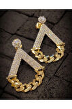 ÇELİK KÜPE XUPİNG TAŞLI MARKA XO 14 AYAR GOLD KÜPE VİP KARARMAZ SERİ LÜX KÜPE ANTİALERJİK