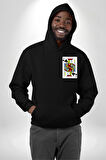 Jack of Spades Klasik İskambil Kartı Grafiği Erkek Kadın Siyah Ön Sırt Baskılı Kapüşonlu Sweatshirt Hoodie