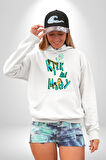 Rick and Morty - Bilim Kurgu Macera Teması Erkek Kadın Beyaz Dijital Baskılı Kapüşonlu Sweatshirt Hoodie