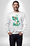 Rick and Morty - Bilim Kurgu Macera Teması Erkek Kadın Unisex Dijital Baskılı Beyaz Sweatshirt