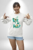 Rick and Morty - Bilim Kurgu Macera Teması Erkek Kadın Unisex Dijital Baskılı Beyaz Sweatshirt