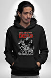 The Walking Dead - Rick Grimes ve Zombiler Erkek Kadın Siyah Dijital Baskılı Kapüşonlu Sweatshirt Hoodie
