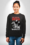 The Walking Dead - Rick Grimes ve Zombiler Erkek Kadın Unisex Dijital Baskılı Siyah Sweatshirt