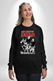 The Walking Dead - Rick Grimes ve Zombiler Erkek Kadın Unisex Dijital Baskılı Siyah Sweatshirt