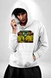 Breaking Bad - Walter White ve Jesse Pinkman Erkek Kadın Beyaz Dijital Baskılı Kapüşonlu Sweatshirt Hoodie
