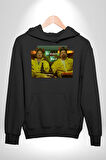 Breaking Bad - Walter White ve Jesse Pinkman Erkek Kadın Siyah Dijital Baskılı Kapüşonlu Sweatshirt Hoodie