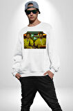 Breaking Bad - Walter White ve Jesse Pinkman Erkek Kadın Unisex Dijital Baskılı Beyaz Sweatshirt